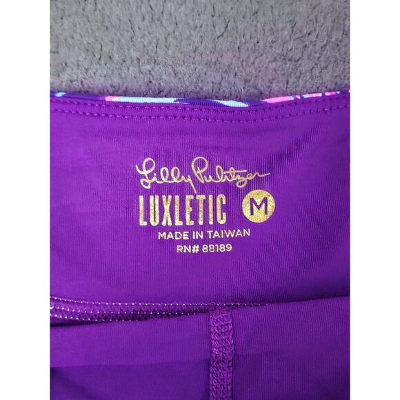 Lilly Pulitzer Luxletic Gardenia Skort Sz (M) UPF 50+ Blue Purple Tropical Cute - Picture 2 of 7